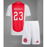 Camisa de Futebol Ajax Steven Berghuis #23 Equipamento Principal Infantil 2024-25 Manga Curta (+ Calças curtas)